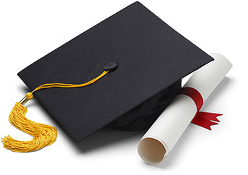 image of a graduation cap and diploma